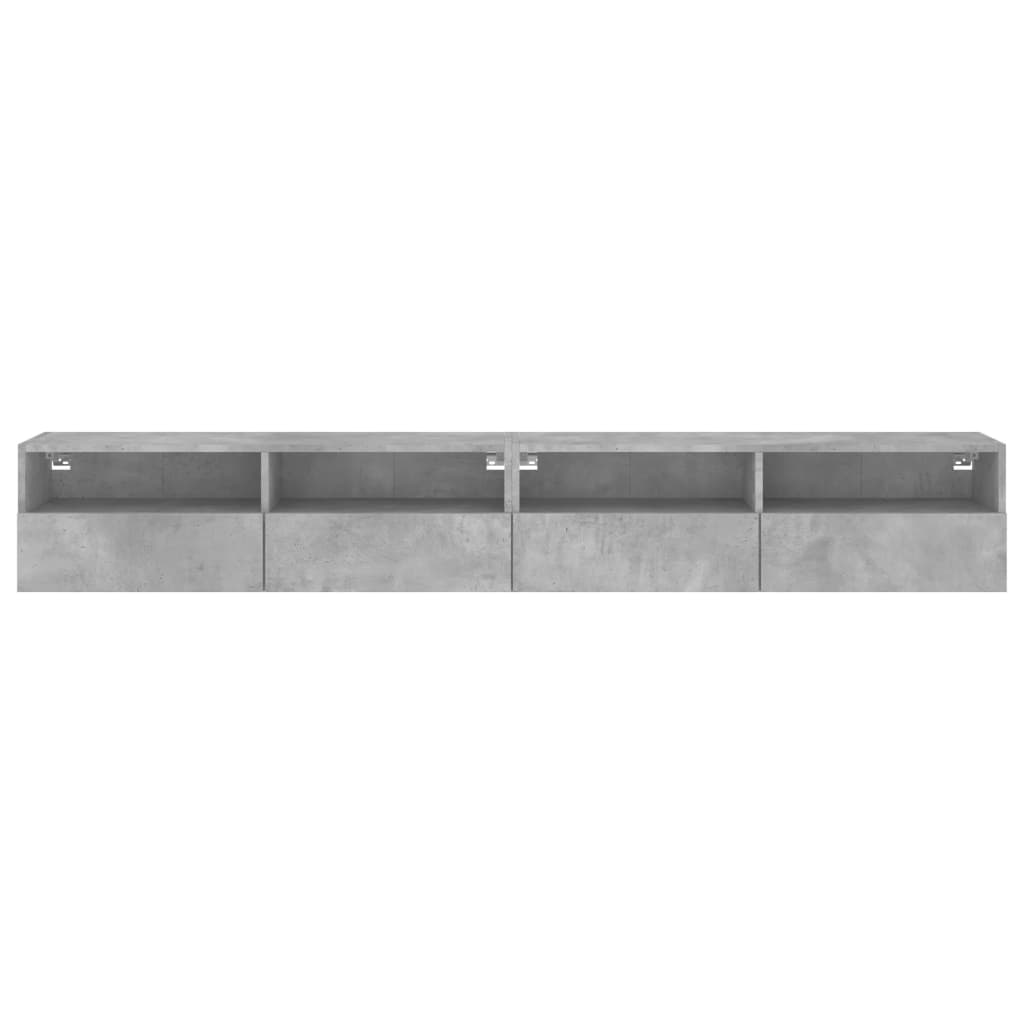 vidaXL Comode TV de perete, 2 buc., gri beton, 100x30x30 cm, lemn