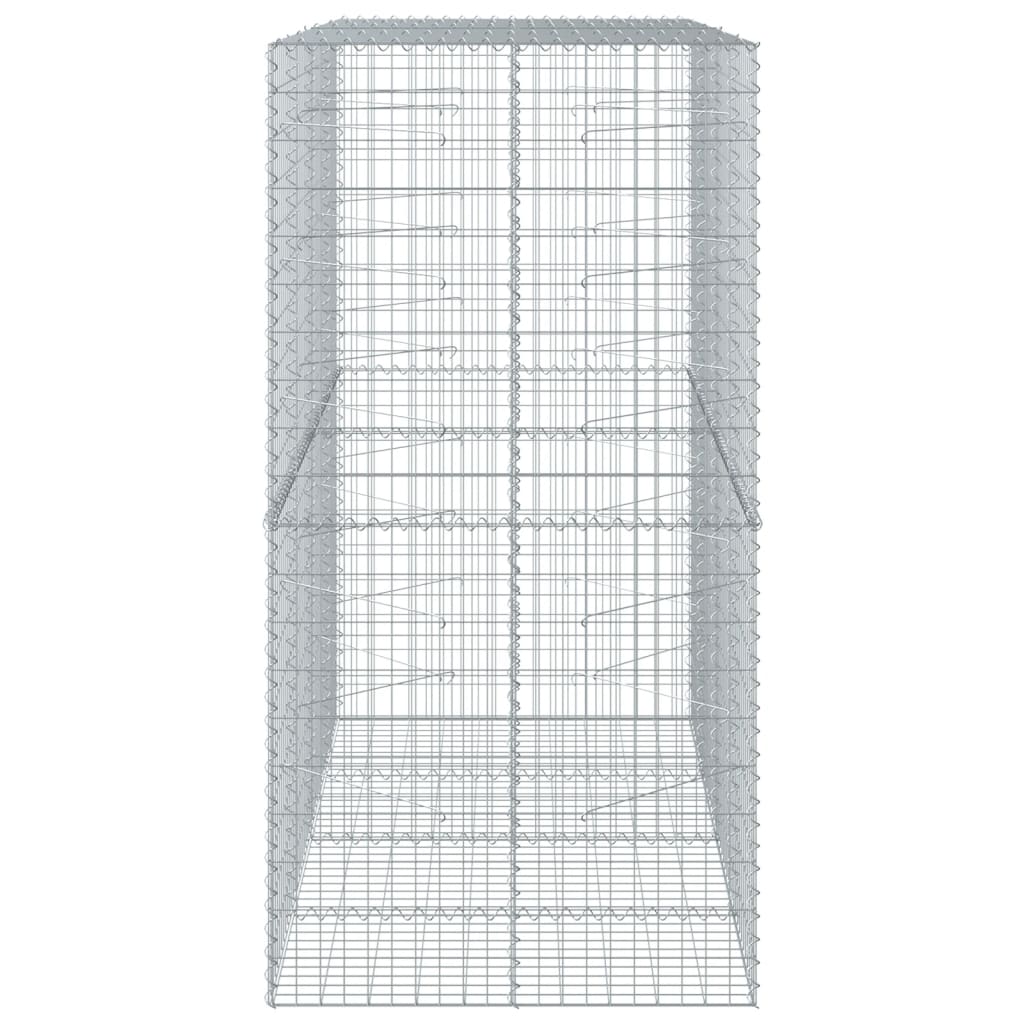 vidaXL Coș gabion cu capac, 200x100x200 cm, fier galvanizat