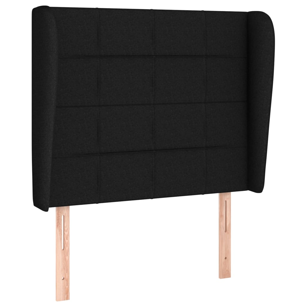 vidaXL Pat box spring cu saltea, negru, 90x190 cm, textil