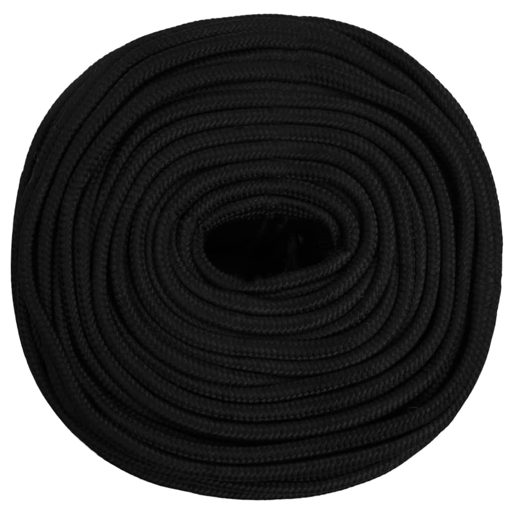 vidaXL Frânghie de lucru, negru, 8 mm, 25 m, poliester