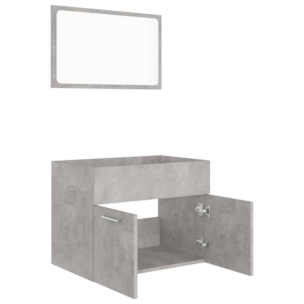 vidaXL Set mobilier de baie, 2 piese, gri beton, PAL