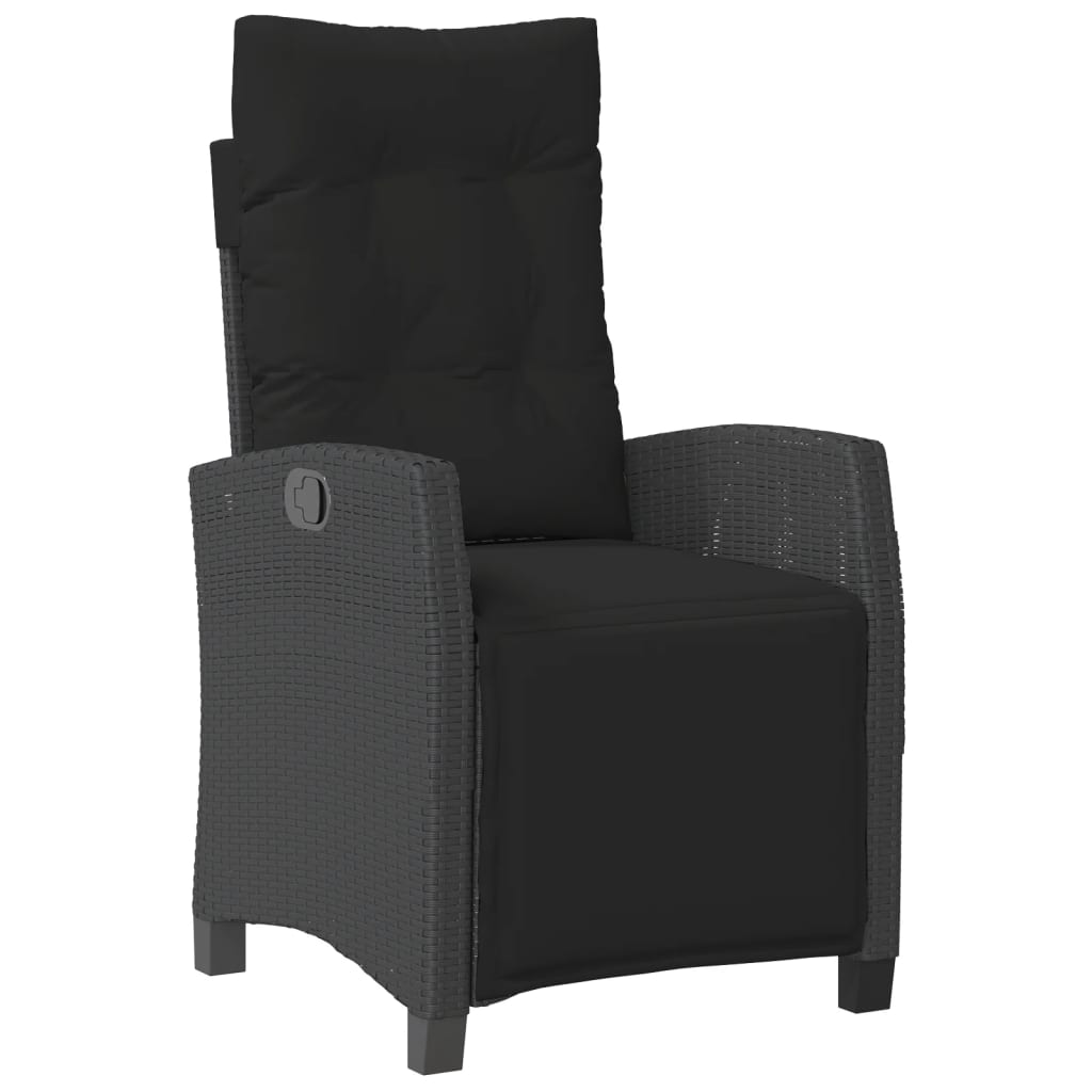 vidaXL Set mobilier de grădină cu perne, 7 piese, negru, poliratan