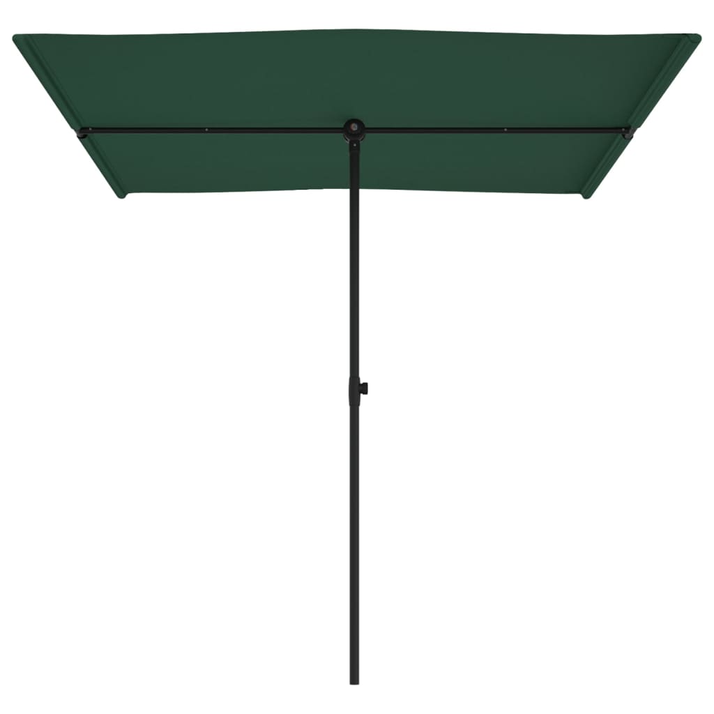 vidaXL Umbrelă de soare de grădină, stâlp aluminiu, verde, 2x1,5 cm