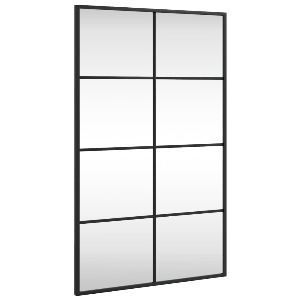 vidaXL Oglindă de perete, negru, 50x80 cm, dreptunghiulară, fier