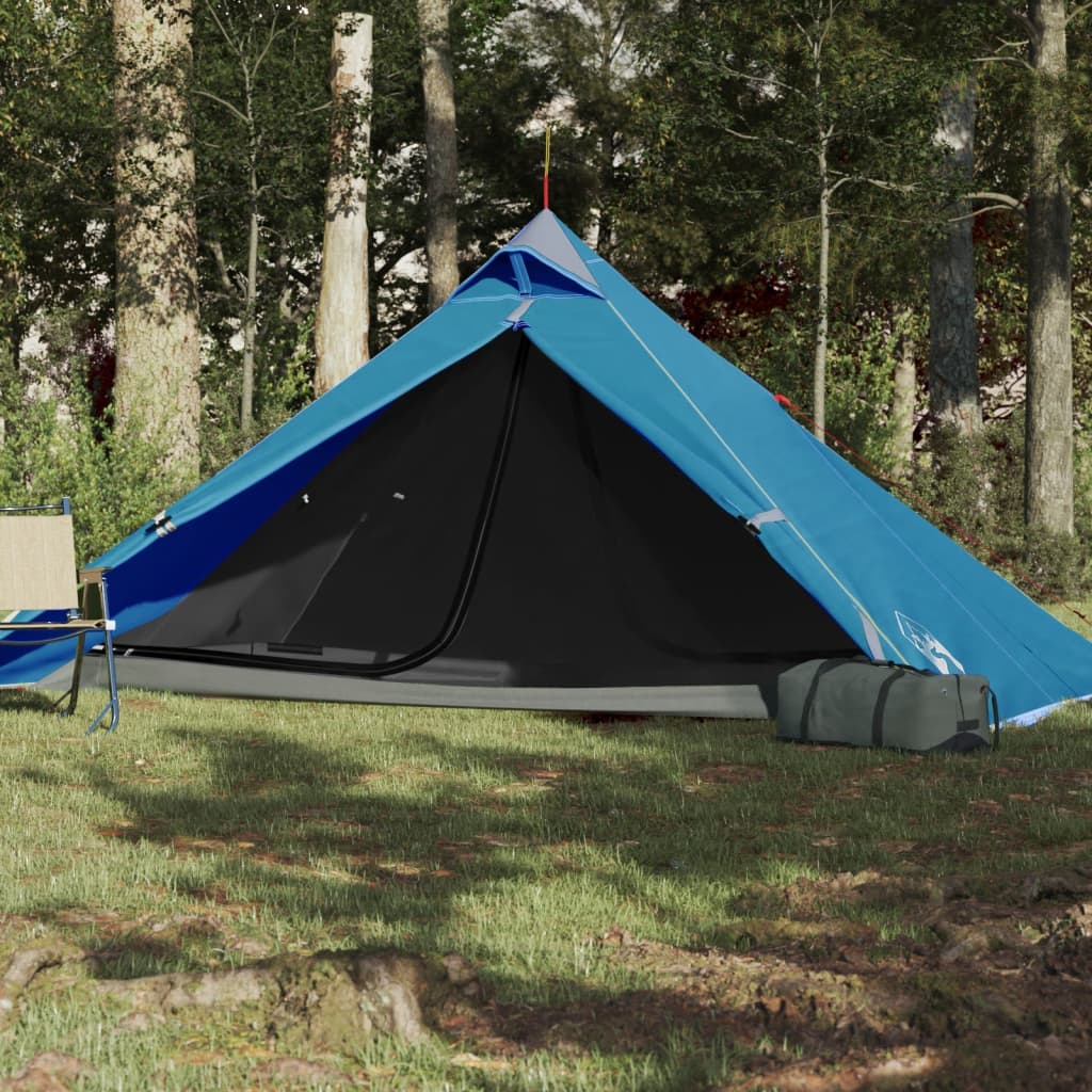 vidaXL Cort de camping tipi pentru 1 persoană, albastru, impermeabil