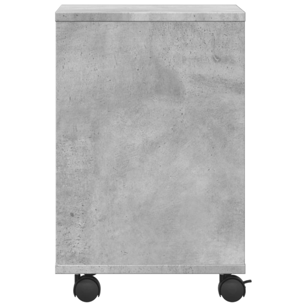 vidaXL Suport pentru imprimantă cu roți, gri beton, 41x32x48 cm