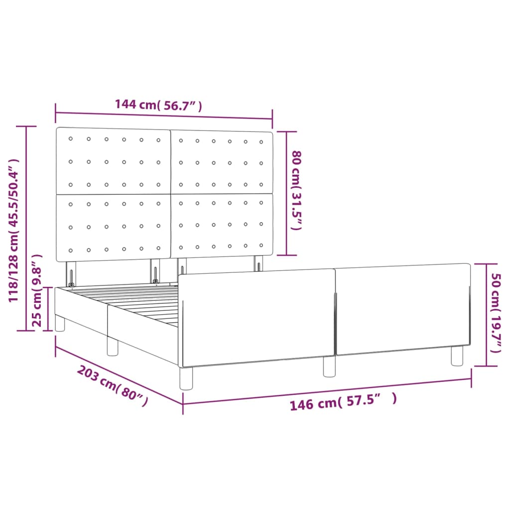 vidaXL Cadru de pat cu tăblie, negru, 140x200 cm, piele ecologică