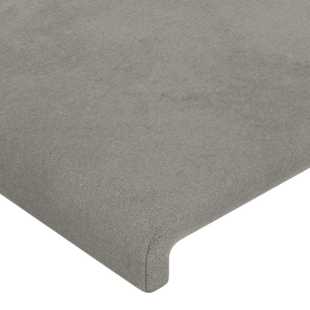 vidaXL Tăblie de pat cu aripioare gri deschis 163x23x118/128cm catifea