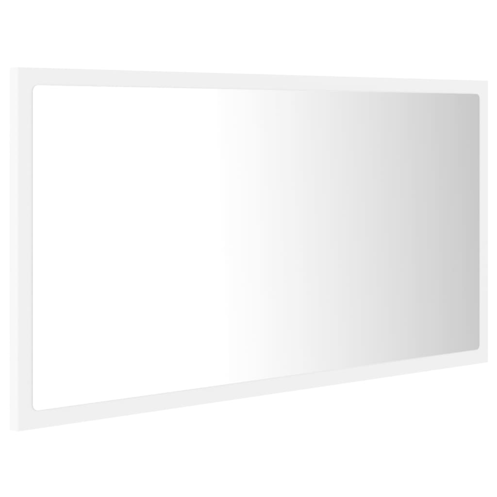 vidaXL Oglindă de baie cu LED, alb, 80x8,5x37 cm, acril