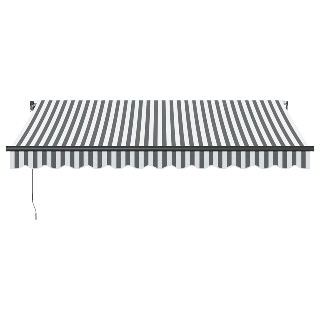 vidaXL Copertină retractabilă manual, antracit/alb, 350x250 cm