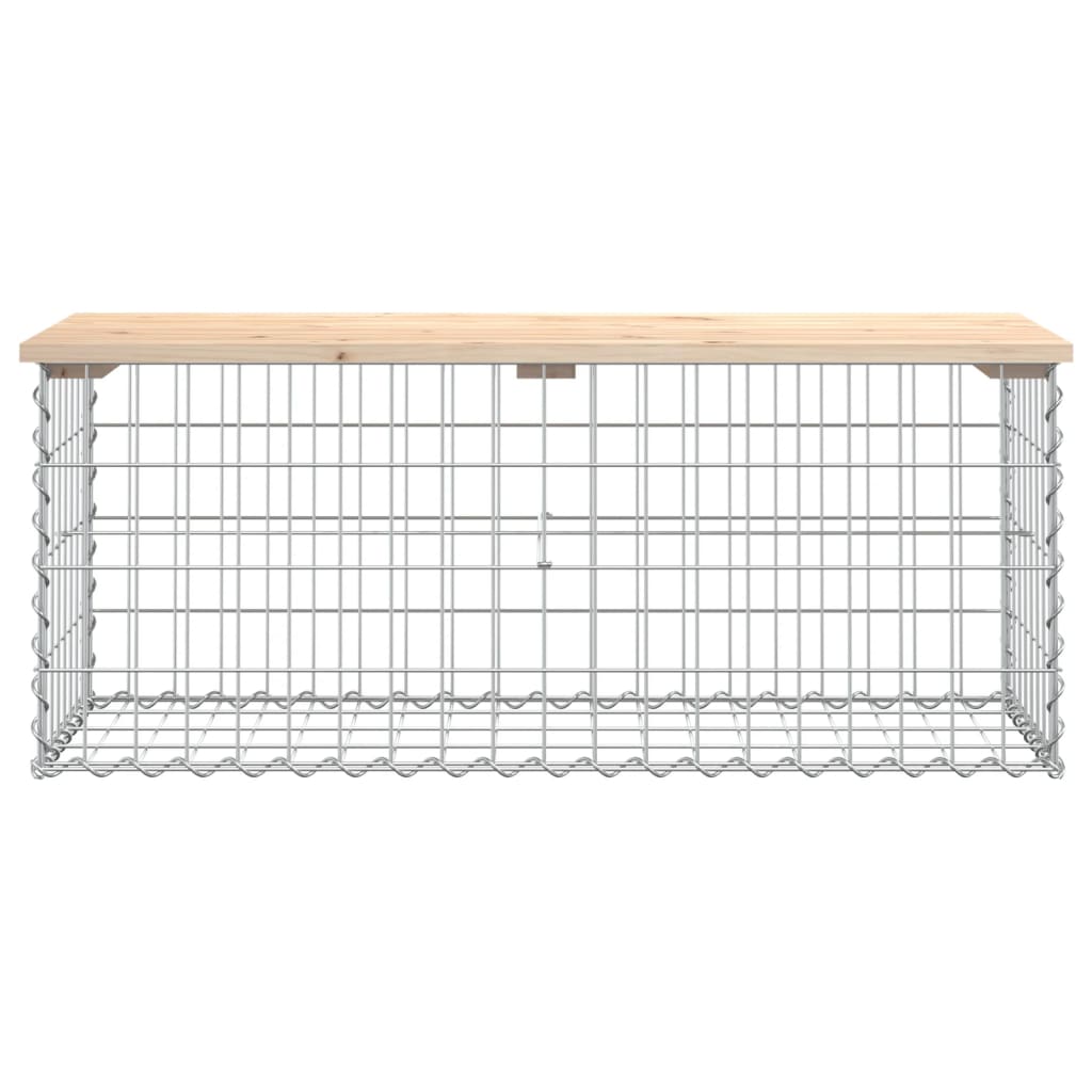 vidaXL Bancă de grădină, design gabion, 103x44x42cm, lemn masiv de pin