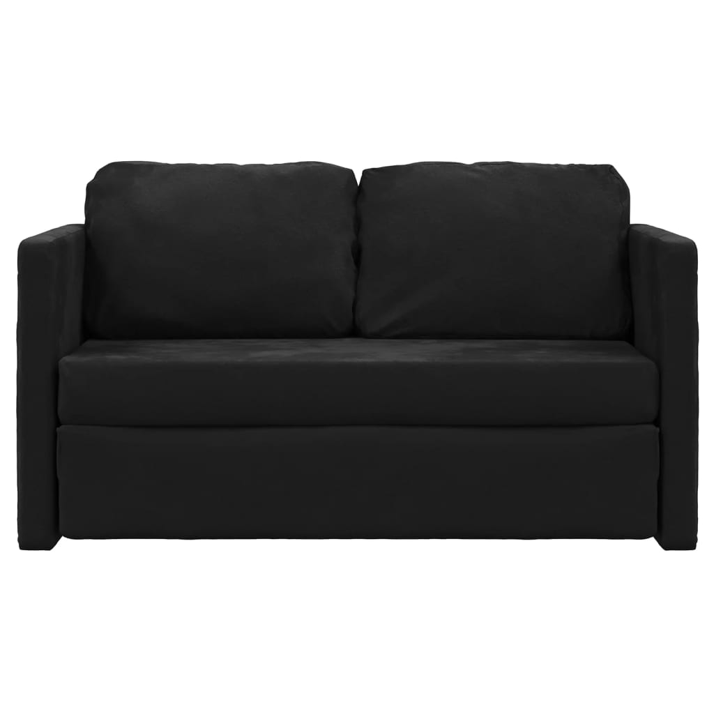 vidaXL Canapea extensibilă 2 în 1, negru, 122x204x55 cm catifea