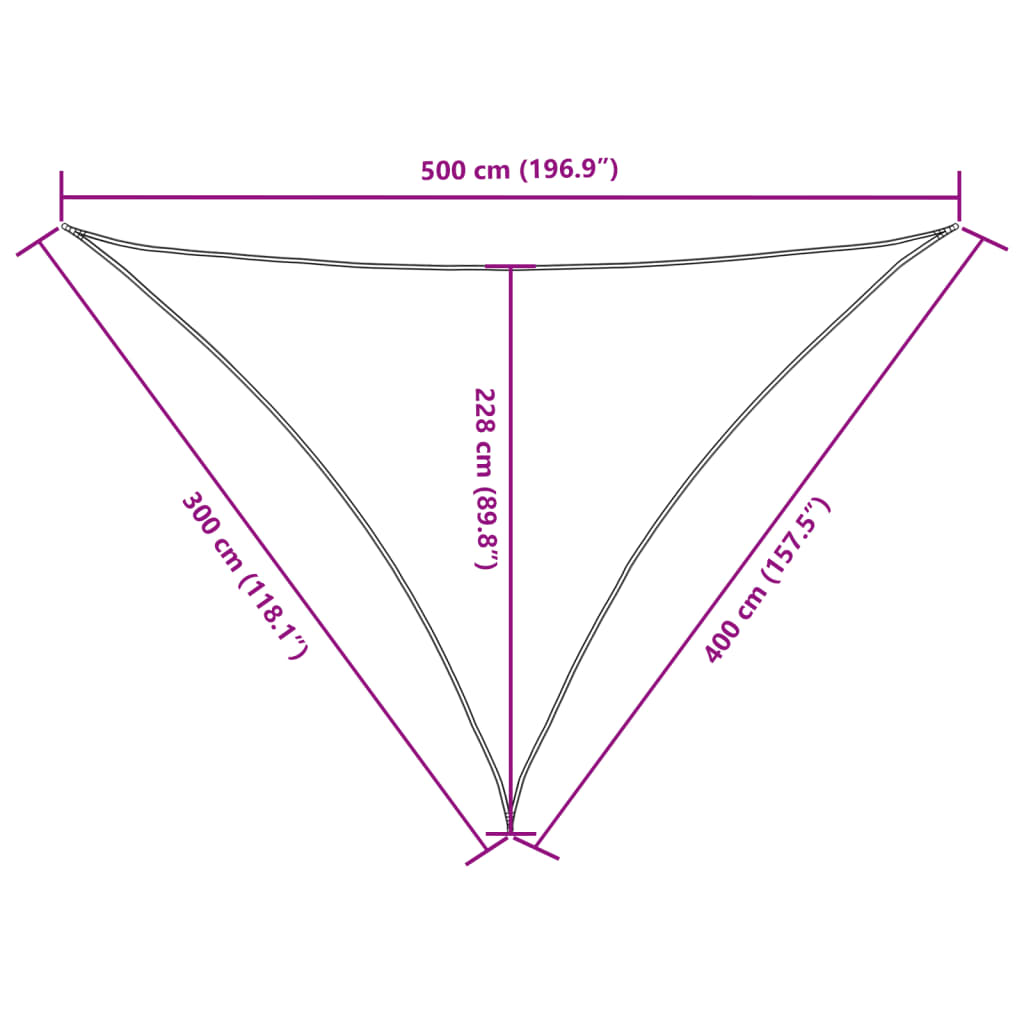 vidaXL Parasolar, negru, 3x4x5m, țesătură oxford, triunghiular