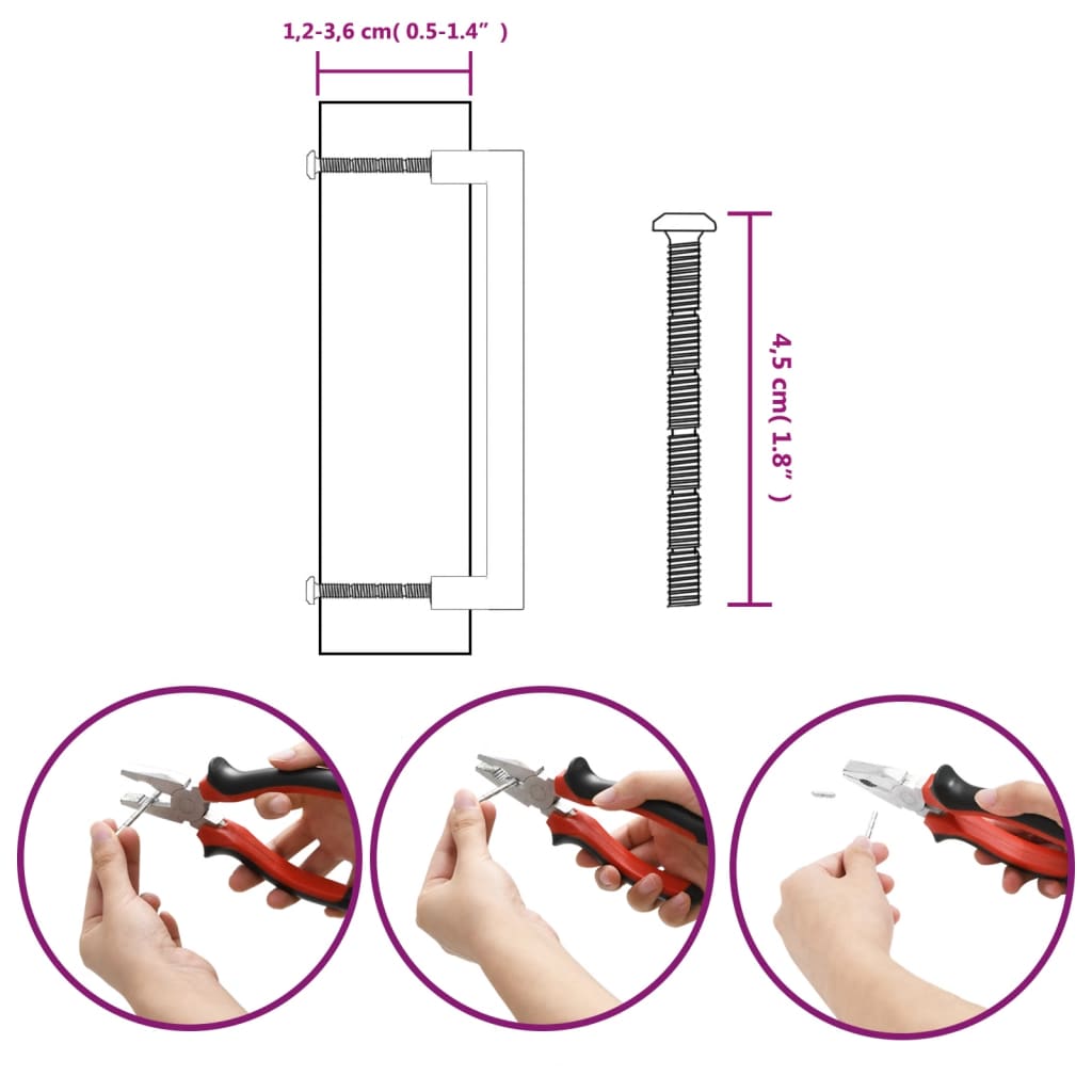 vidaXL Mânere de dulap, 10 buc., negru, 160 mm, oțel inoxidabil