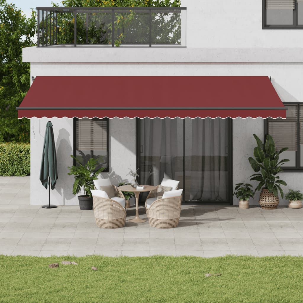 vidaXL Copertina retractabilă manual, vișiniu, 600x300 cm