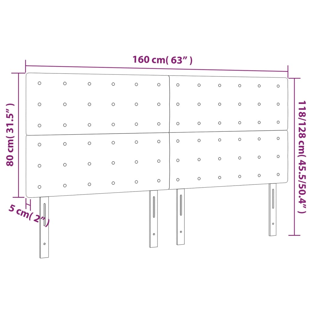 vidaXL Tăblii de pat 4 buc, cappuccino 80x5x78/88 cm piele ecologică