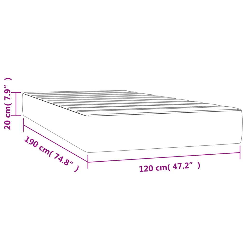 vidaXL Saltea de pat cu arcuri, cappuccino, 120x190x20 cm, piele eco