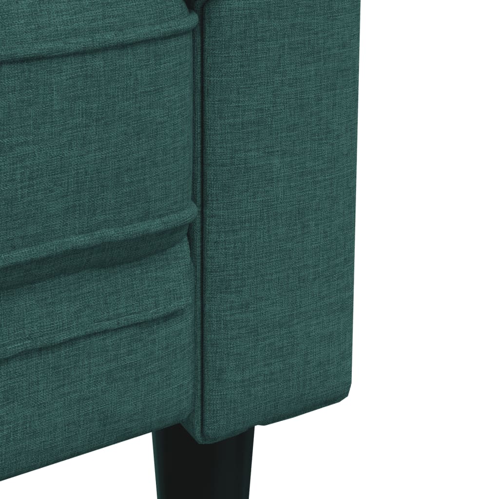 vidaXL Set canapele, 3 piese, verde închis, material textil