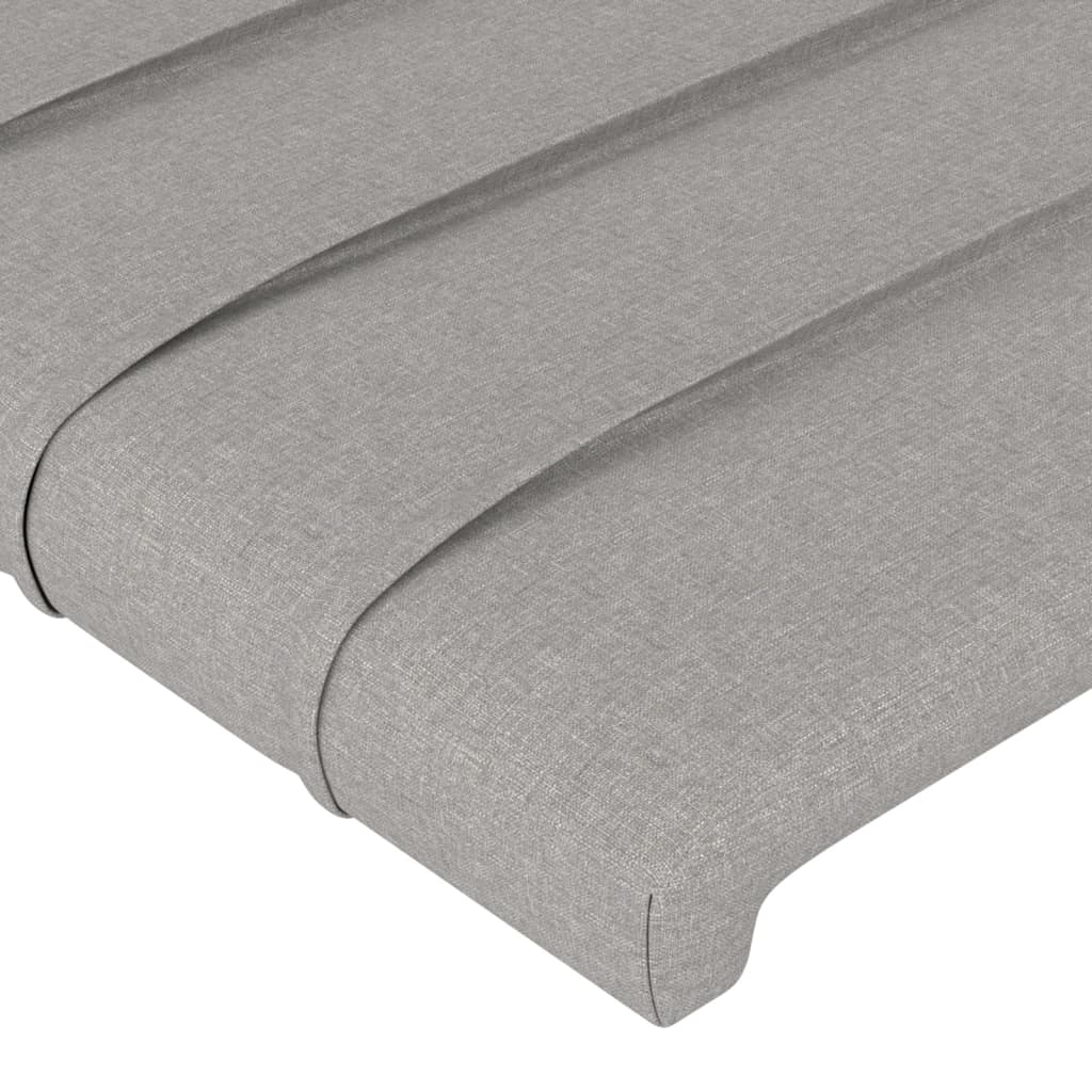 vidaXL Tăblie de pat cu aripioare gri deschis 163x16x78/88 cm textil