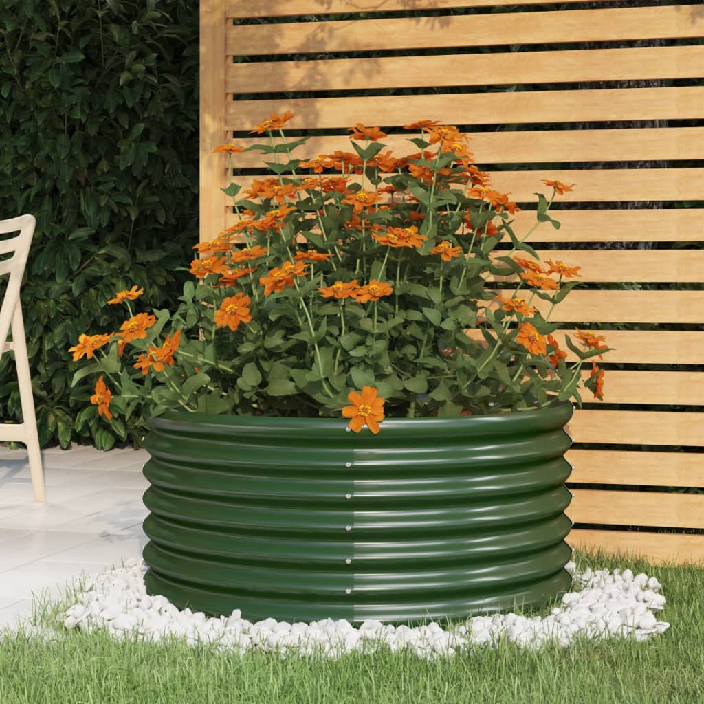 vidaXL Jardinieră grădină verde 80x80x36 cm oțel vopsit electrostatic