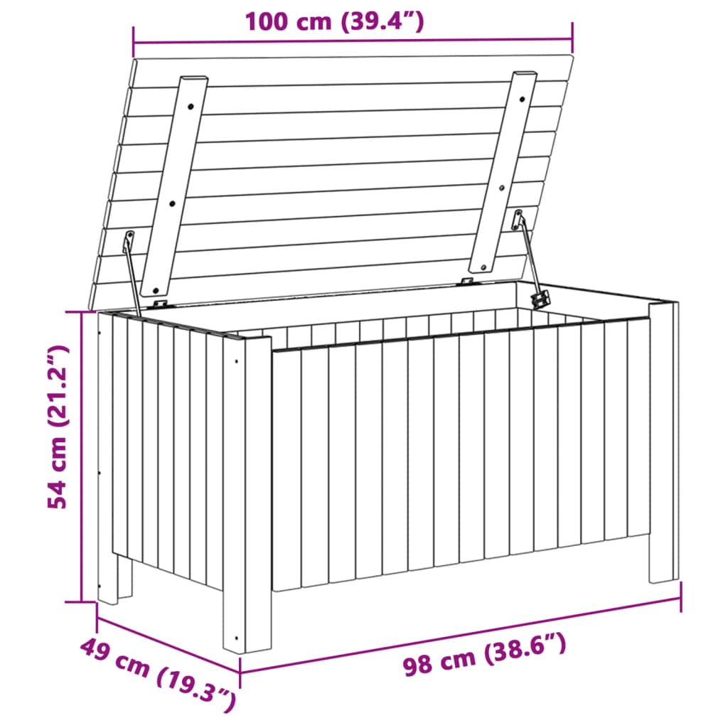 vidaXL Cutie depozitare capac "RANA", alb, 100x49x54cm, lemn masiv pin