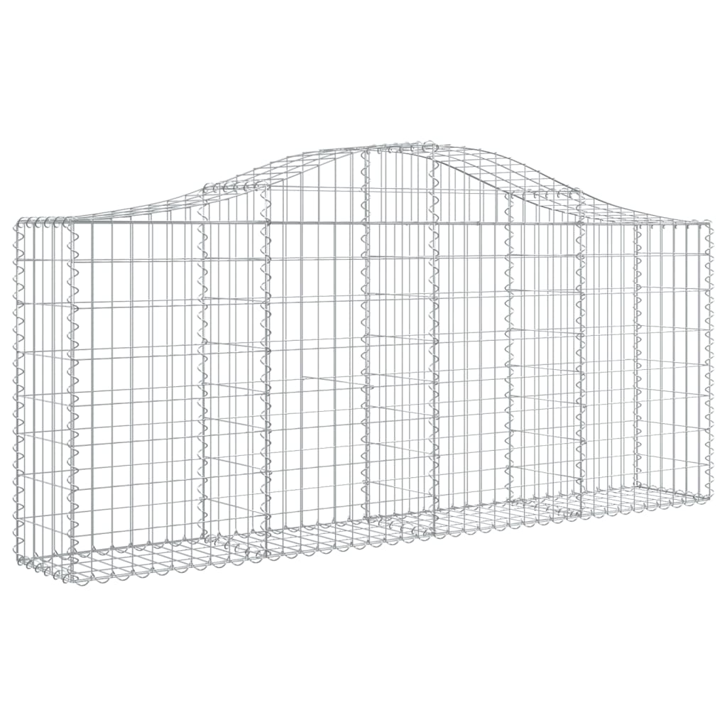 vidaXL Coșuri gabion arcuite 10 buc, 200x30x80/100cm, fier galvanizat