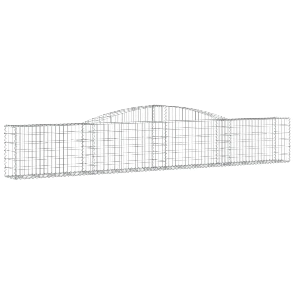 vidaXL Coșuri gabion arcuite 20 buc, 400x30x60/80 cm, fier galvanizat