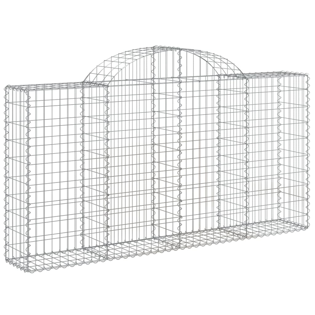 vidaXL Coșuri gabion arcuite 15 buc, 200x30x100/120 cm fier galvanizat