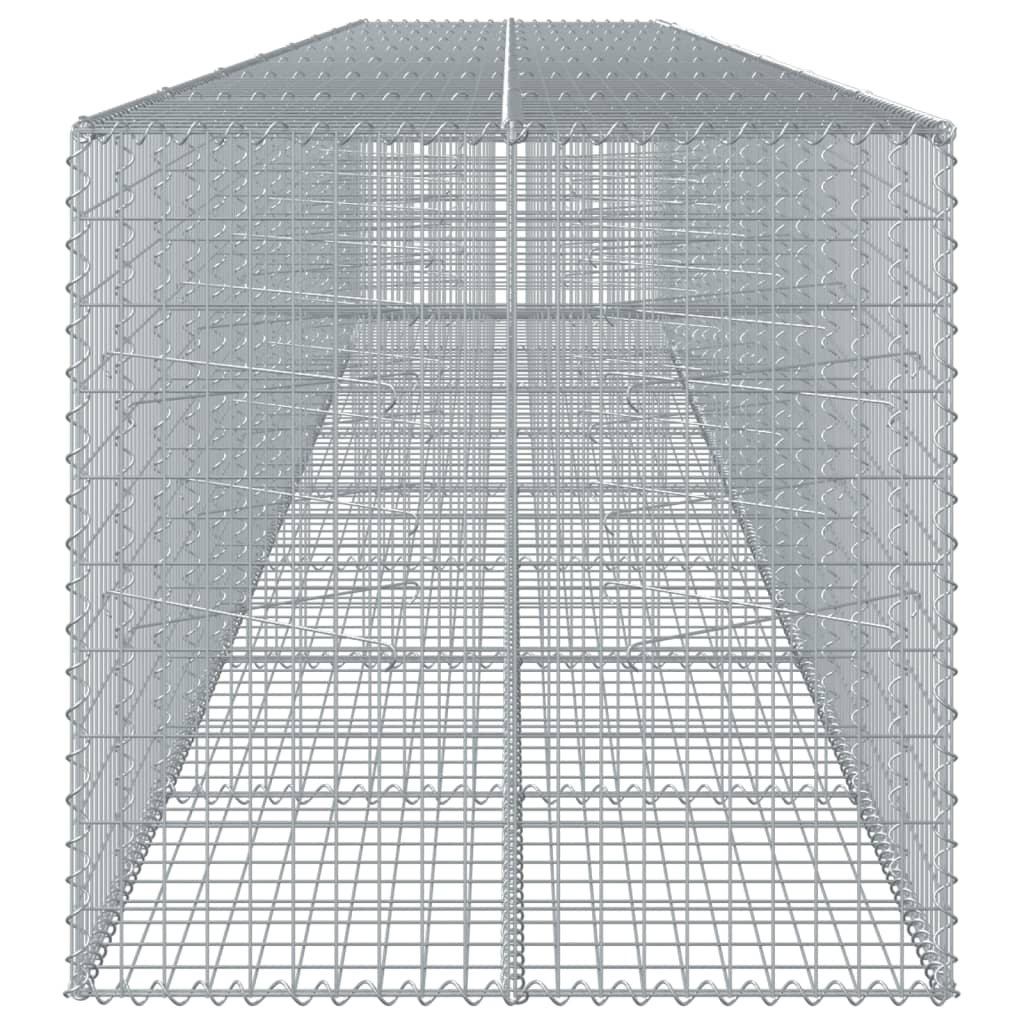 vidaXL Coș gabion cu capac, 800x100x100 cm, fier galvanizat