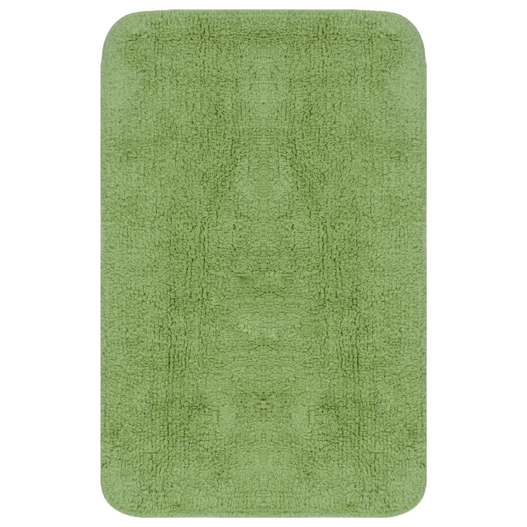 vidaXL Set covorașe baie, 3 piese, verde, textil