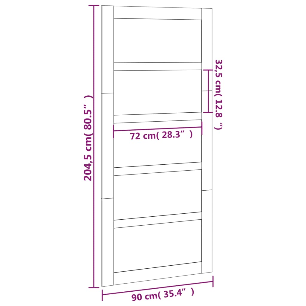 vidaXL Ușă de hambar, 90x1,8x204,5 cm, lemn masiv de pin