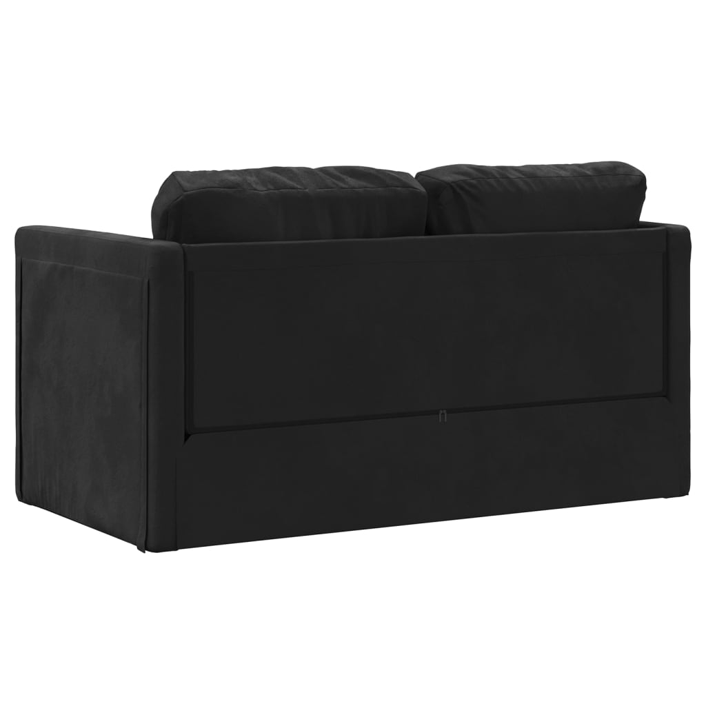 vidaXL Canapea extensibilă 2 în 1, negru, 122x204x55 cm catifea