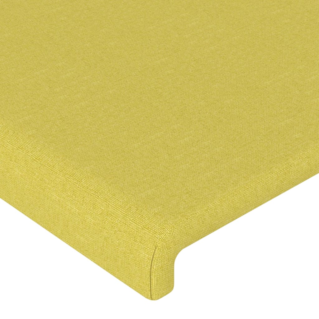 vidaXL Tăblie de pat cu LED, verde, 200x5x78/88 cm, textil