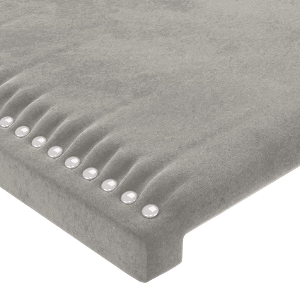 vidaXL Tăblie de pat cu aripioare gri deschis 93x23x78/88 cm catifea