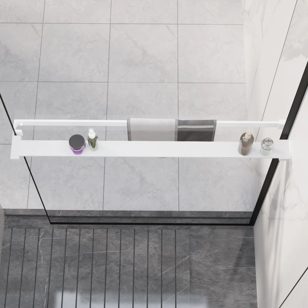 vidaXL Raft de duș pentru perete cabină de duș, alb, 90 cm, aluminiu