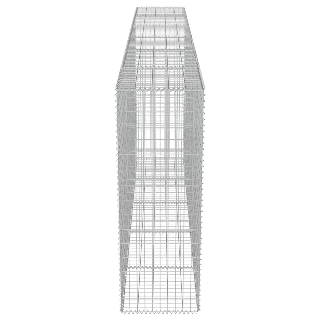 vidaXL Perete gabion cu capace, 300 x 50 x 150 cm, oțel galvanizat