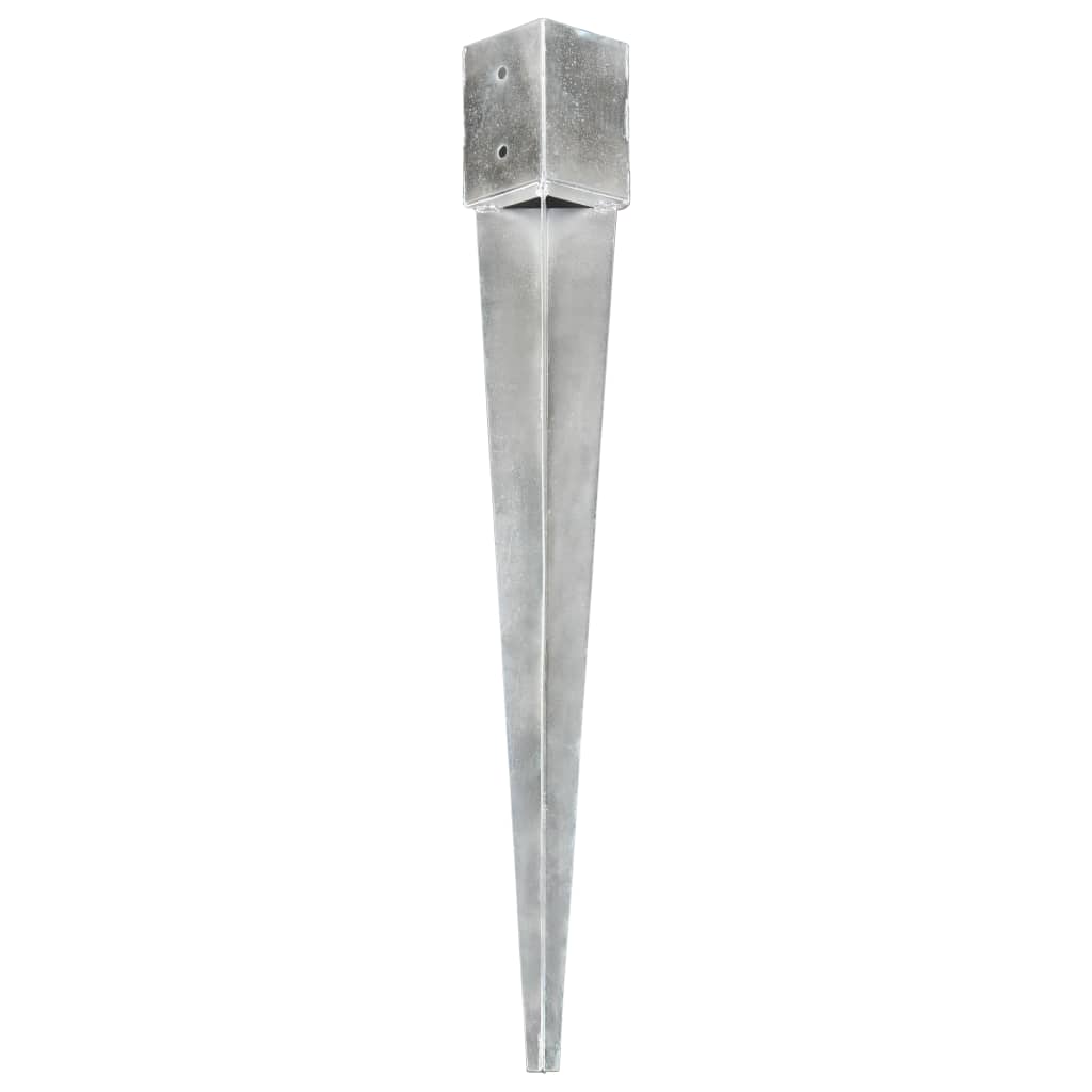 vidaXL Țăruși de sol, 2 buc., argintiu, 10x10x91 cm, oțel galvanizat