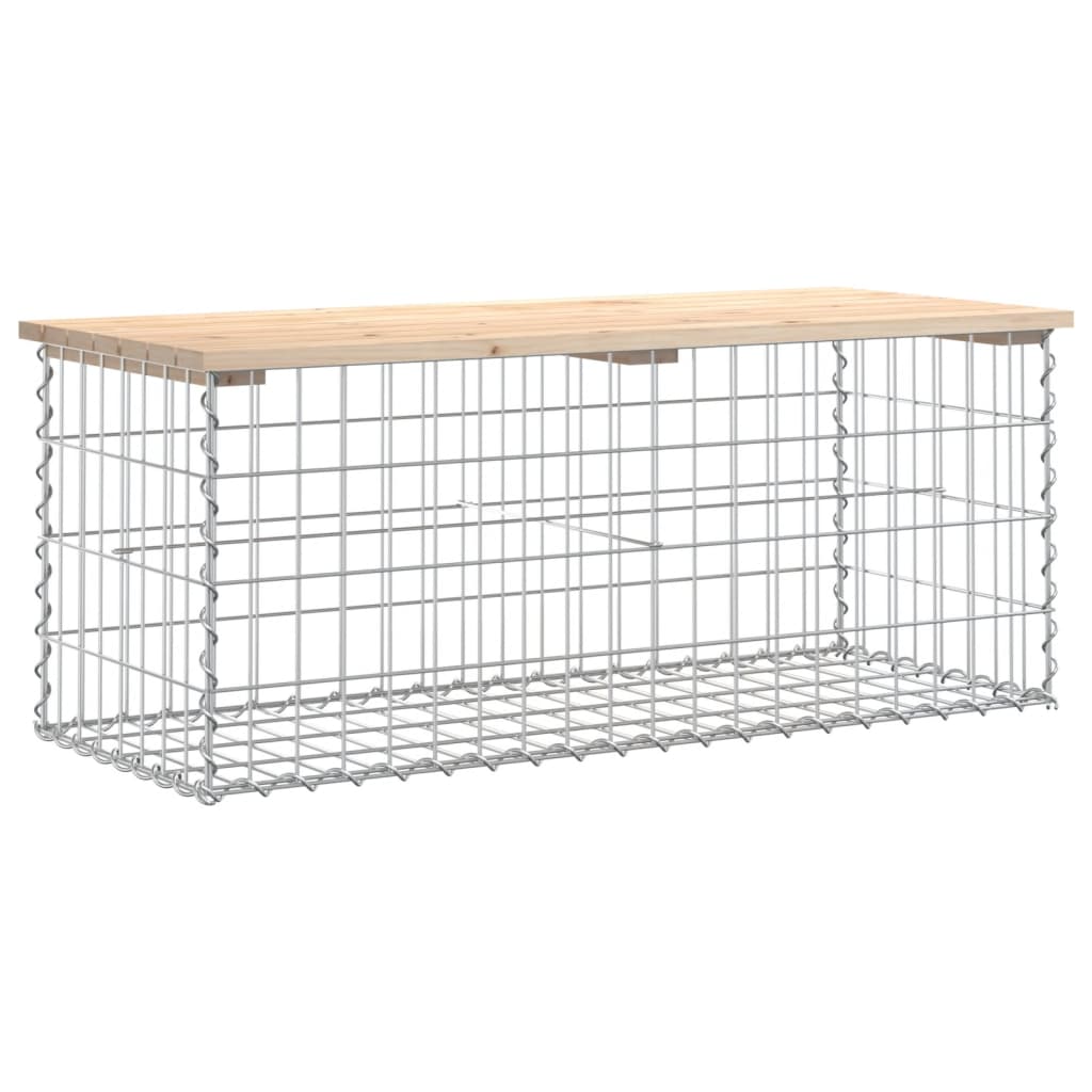 vidaXL Bancă de grădină, design gabion, 103x44x42cm, lemn masiv de pin