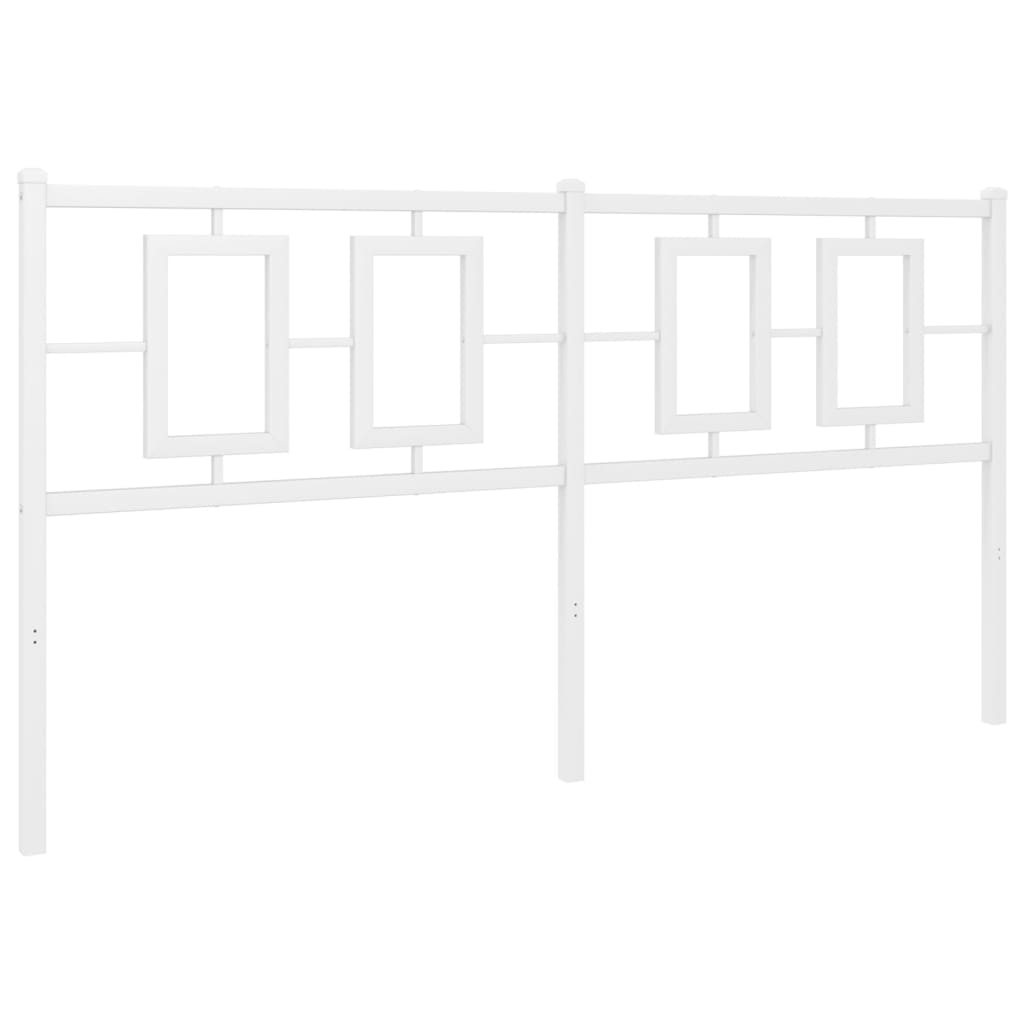 vidaXL Tăblie de pat metalică, alb, 160 cm