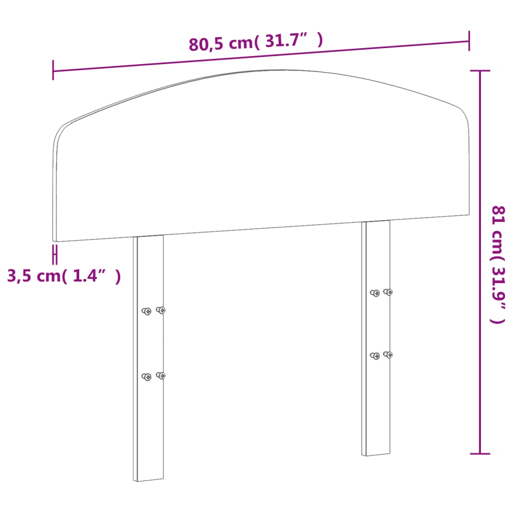 vidaXL Tăblie de pat, 75 cm, lemn masiv de pin