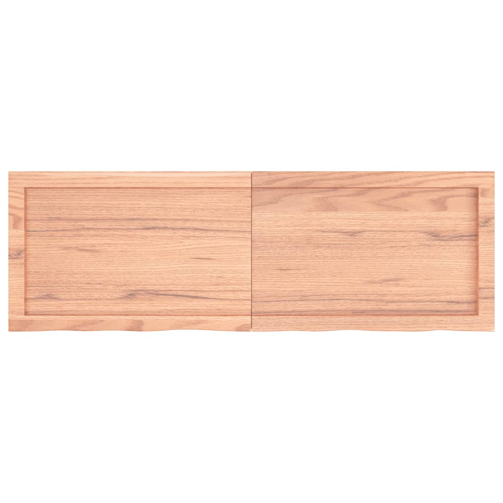 vidaXL Blat de baie, maro deschis, 120x40x(2-4) cm, lemn masiv tratat