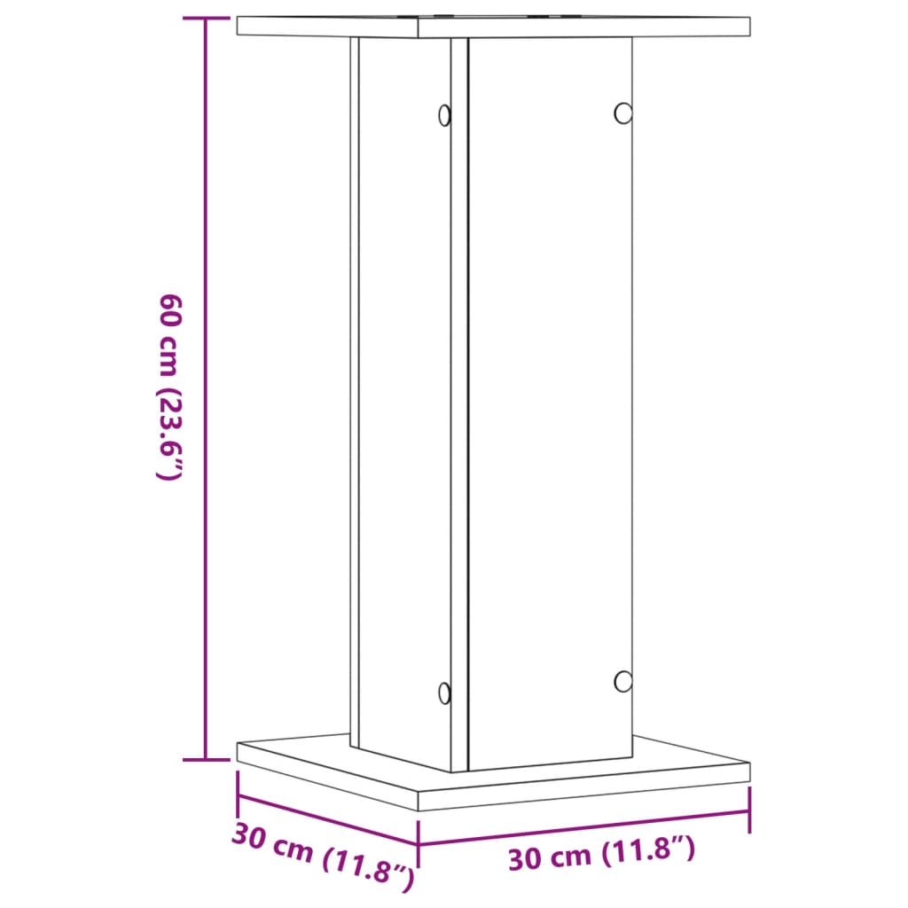 vidaXL Suporturi de plante 2 buc. gri sonoma 30x30x60cm lemn prelucrat