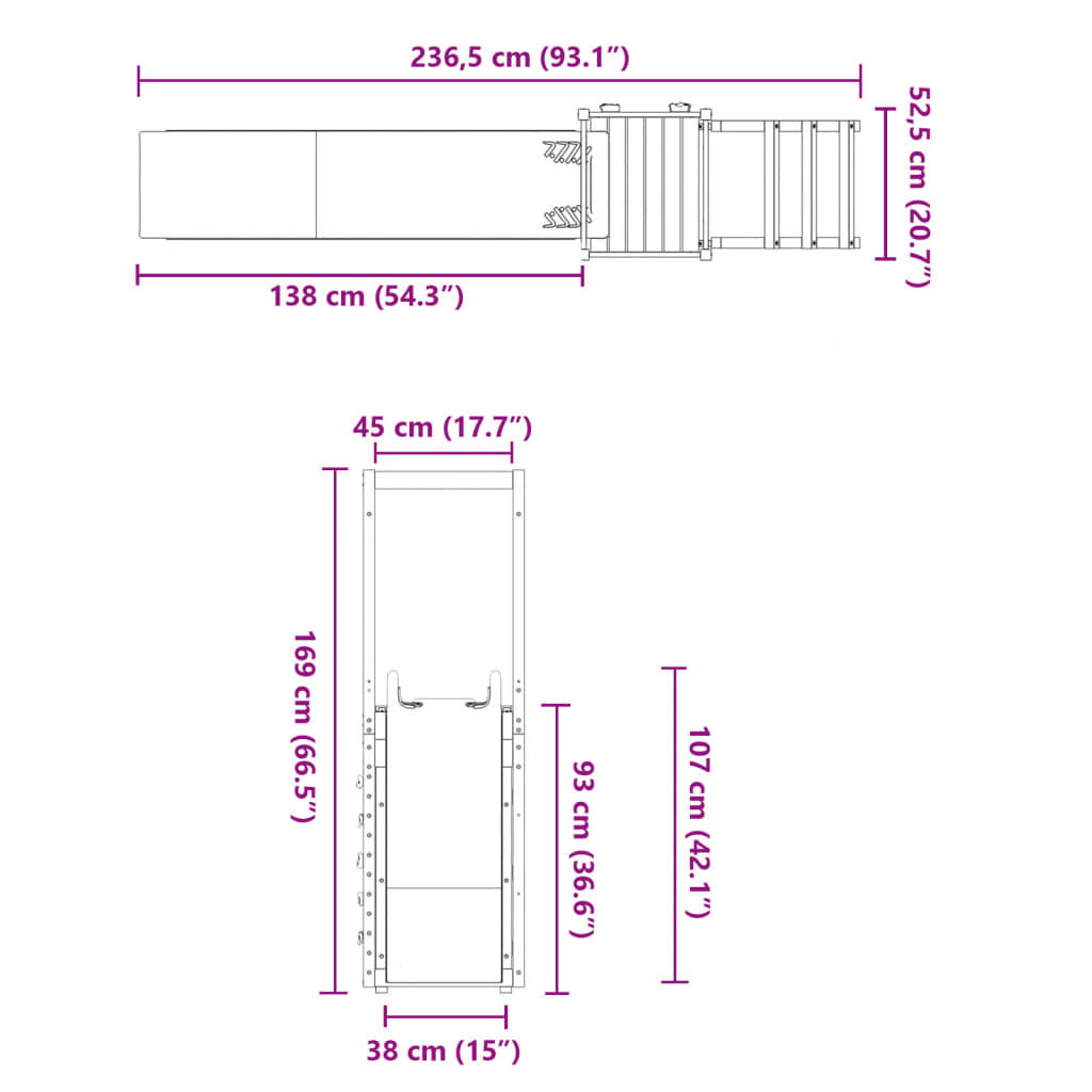 vidaXL Set de joacă pentru exterior, lemn masiv de pin