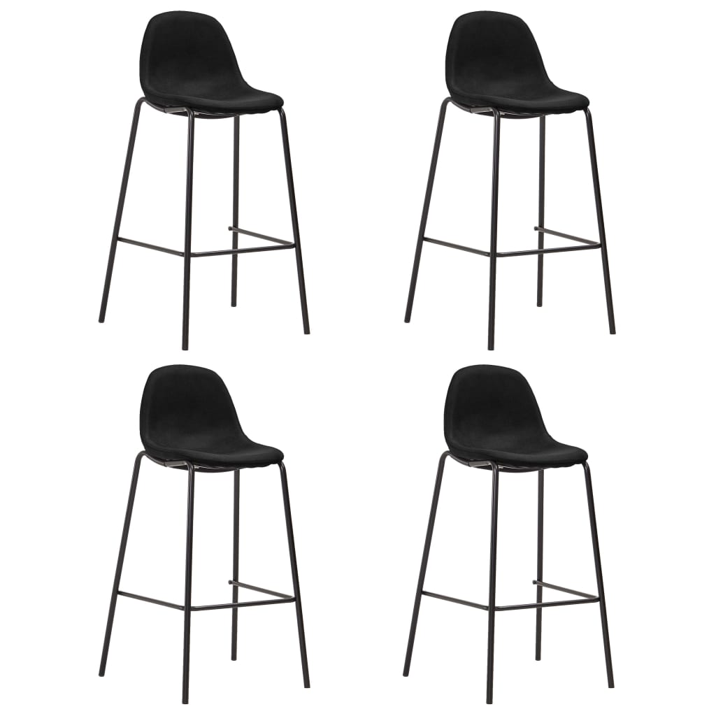 vidaXL Set mobilier de bar, 5 piese, negru, material textil