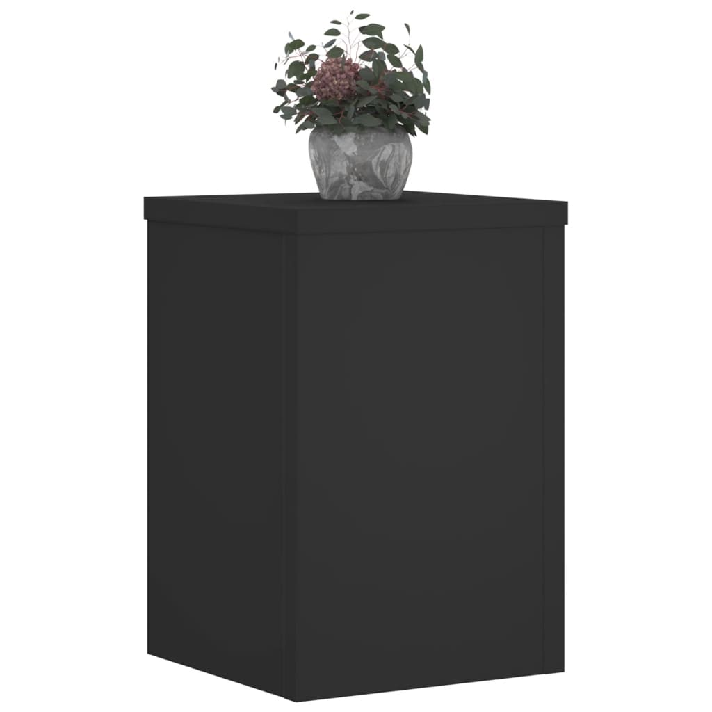 vidaXL Suporturi de plante, 2 buc., negru, 20x20x30 cm, lemn prelucrat