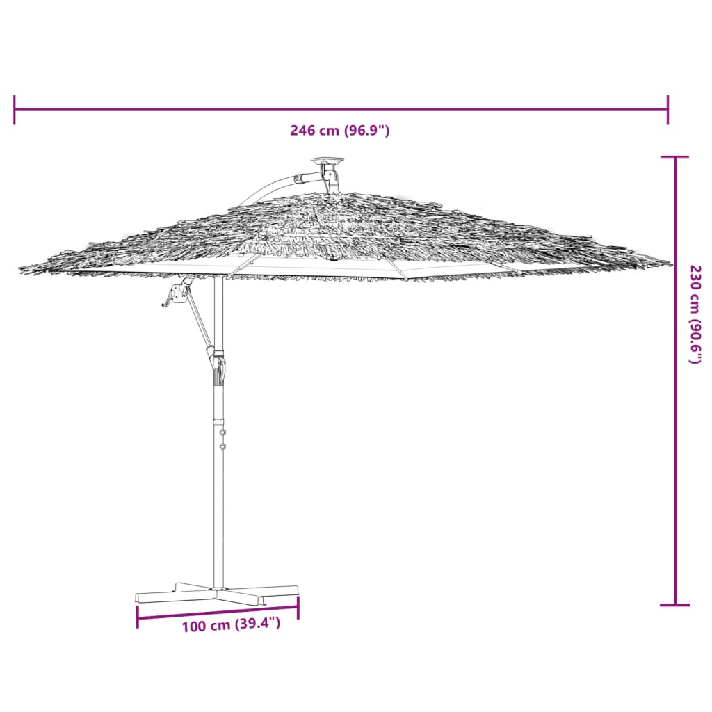 vidaXL Umbrelă soare de grădină cu stâlp din oțel, maro 246x246x230 cm