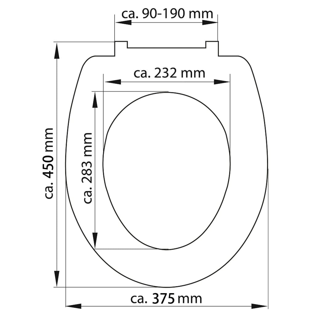 SCHÜTTE Scaun de toaletă cu închidere silențioasă GREY, Duroplast