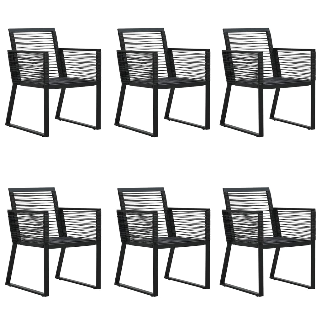 vidaXL Set mobilier de grădină, 7 piese, negru, ratan PVC