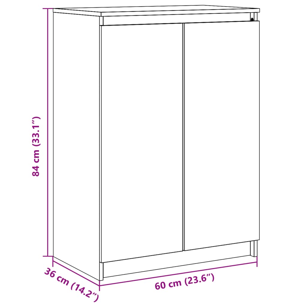 vidaXL Dulap lateral, 60x36x84 cm, lemn masiv de pin