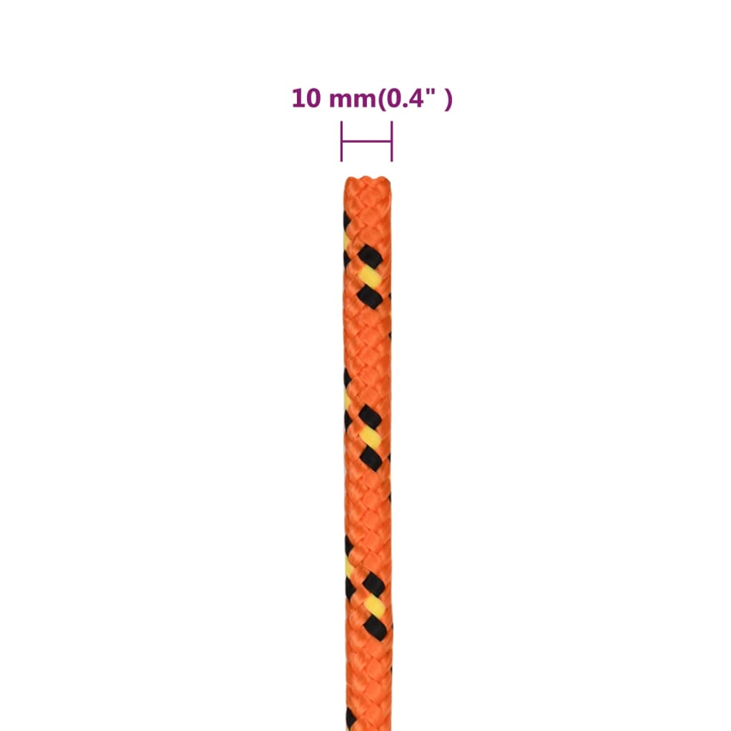 vidaXL Frânghie de barcă, portocaliu, 10 mm, 250 m, polipropilenă